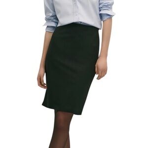 Brooks‎ Brothers  Wool Faux Wrap Lined Black Pencil Skirt Sz 2P EUC